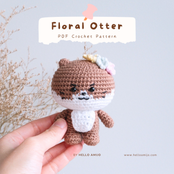 Floral Otter Crochet Pattern amigurumi pattern by Hello Amijo