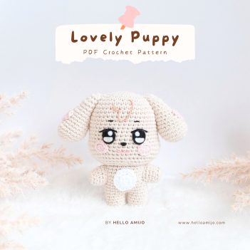 Lovely Puppy Crochet Pattern amigurumi pattern by Hello Amijo