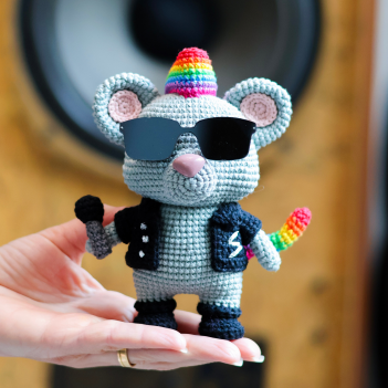 Rocky, the Punk Rock Mouse amigurumi pattern by Crocheniacs