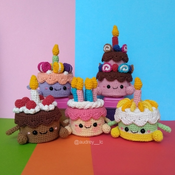 Brenda Birthday Cake amigurumi pattern by Audrey Lilian Crochet