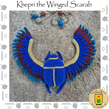 Khepri the Winged Scarab amigurumi pattern by Neith Sand Crochet