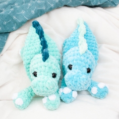 Dinosaur snuggler lovey amigurumi by Diminu