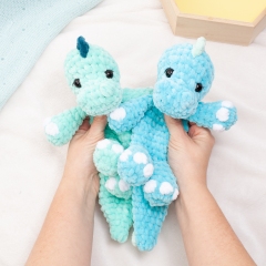 Dinosaur snuggler lovey amigurumi pattern by Diminu