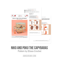Niko and Poku the CAPYBARAS amigurumi pattern by Elisas Crochet