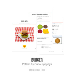 Burger amigurumi pattern by Curiouspapaya