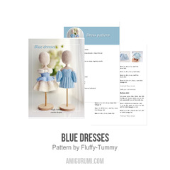 Blue dresses amigurumi pattern by Fluffy Tummy