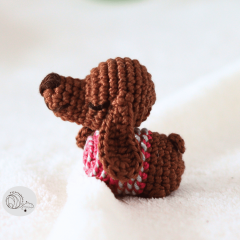 Tiny dachshund dog amigurumi pattern by yarnacadabra