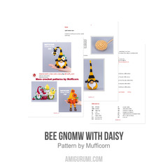 Bee Gnome with Daisy amigurumi pattern by Mufficorn