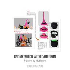 Gnome witch with Cauldron amigurumi pattern by Mufficorn