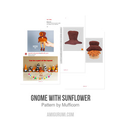 Gnome with Sunflower amigurumi pattern by Mufficorn