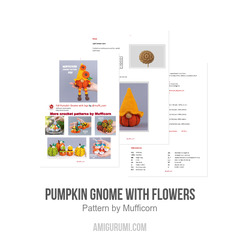 Pumpkin gnome with flowers amigurumi pattern by Mufficorn