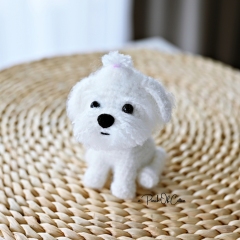 Mini Maltese Dog amigurumi pattern by apinchofcotton