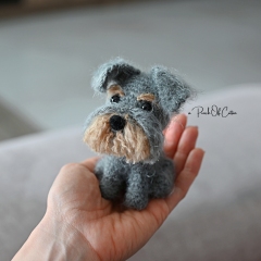 Mini Schnauzer Dog amigurumi by apinchofcotton