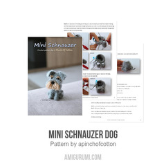 Mini Schnauzer Dog amigurumi pattern by apinchofcotton