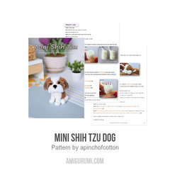 Mini Shih Tzu Dog amigurumi pattern by apinchofcotton