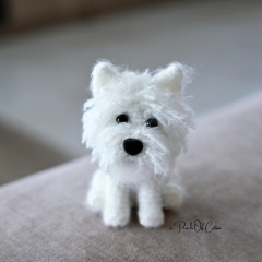 Mini White Terrier Dog amigurumi pattern by apinchofcotton