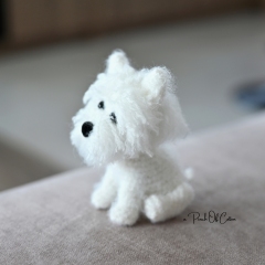 Mini White Terrier Dog amigurumi by apinchofcotton