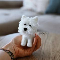 Mini White Terrier Dog amigurumi pattern by apinchofcotton