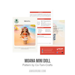 Moana mini doll amigurumi pattern by Co Tam Crafts