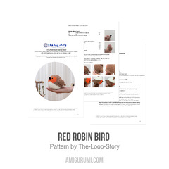 Red Robin Bird  amigurumi pattern by The Loop Story
