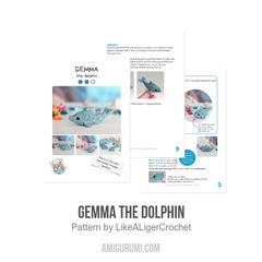 Gemma the dolphin amigurumi pattern by LikeALigerCrochet
