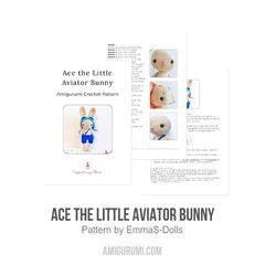 Ace the Little Aviator Bunny amigurumi pattern by EmmaS Dolls