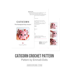 Caticorn Crochet Pattern amigurumi pattern by EmmaS Dolls