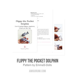 Flippy the Pocket Dolphin amigurumi pattern by EmmaS Dolls