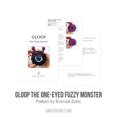 Gloop the One-Eyed Fuzzy Monster amigurumi pattern by EmmaS Dolls