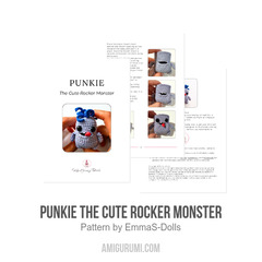 Punkie the Cute Rocker Monster amigurumi pattern by EmmaS Dolls