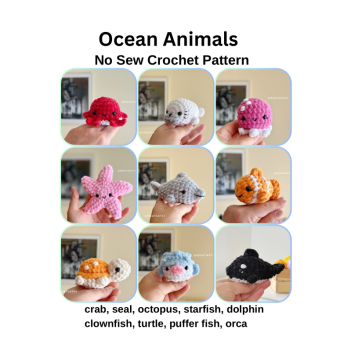 Crochet Ocean Animals, Bundle 9 amigurumi pattern by RNata