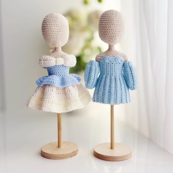 Blue dresses amigurumi pattern by Fluffy Tummy