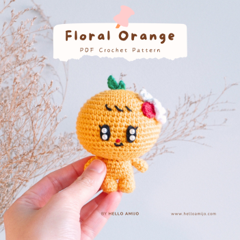 Floral Orange Crochet Pattern amigurumi pattern by Hello Amijo