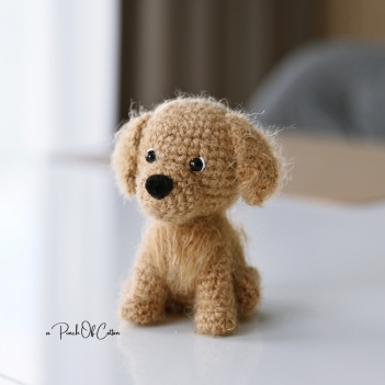 Mini Golden Retriever Dog amigurumi pattern by apinchofcotton
