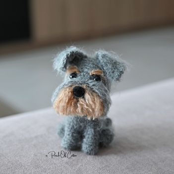 Mini Schnauzer Dog amigurumi pattern by apinchofcotton