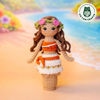 Moana mini doll amigurumi pattern by Co Tam Crafts