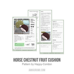 Horse chestnut fruit cushion amigurumi pattern by Happy Coridon