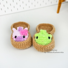 Animals Dumpling & Steamer amigurumi by TANATIcrochet