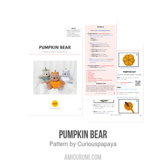 Pumpkin Bear amigurumi pattern by Curiouspapaya