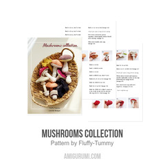 Mushrooms collection amigurumi pattern by Fluffy Tummy