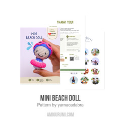 Mini beach doll amigurumi pattern by yarnacadabra