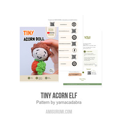 Tiny acorn elf amigurumi pattern by yarnacadabra