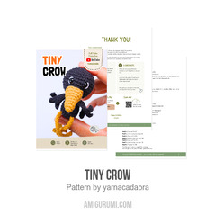 Tiny crow amigurumi pattern by yarnacadabra