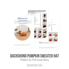 Dachshund Pumpkin Sweater Hat amigurumi pattern by The Loop Story