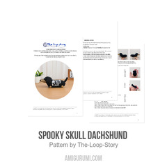 Spooky Skull Dachshund  amigurumi pattern by The Loop Story