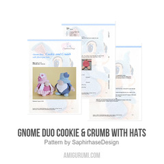 Gnome Duo Cookie & Crumb with Hats amigurumi pattern by SaphirhaseDesign