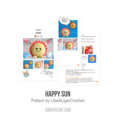 Happy sun amigurumi pattern by LikeALigerCrochet