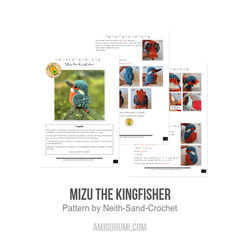 Mizu the Kingfisher amigurumi pattern by Neith Sand Crochet