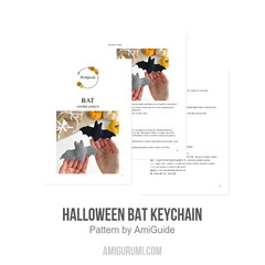Halloween bat keychain amigurumi pattern by AmiGuide