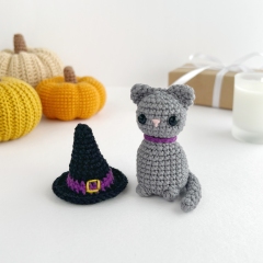 Cat with witch hat amigurumi pattern by AmiGuide